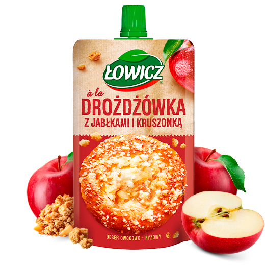 Łowicz Deser Drożdżówka z jabłkami i kruszonką