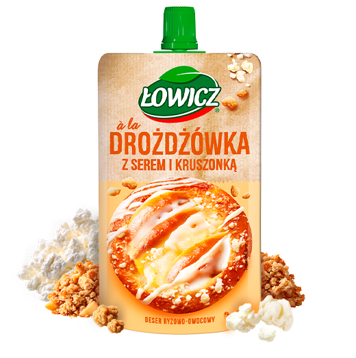 Łowicz Deser Drożdżówka z serem i kruszonką